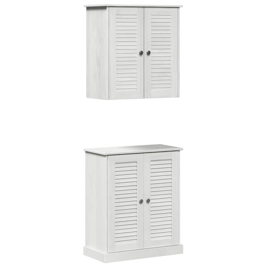 Vonios baldų rinkinys su lentyna su saugykla su durimis 2 pcs Ruda 67,5 x 34 x 80 cm