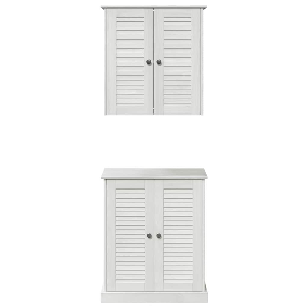 Vonios baldų rinkinys su lentyna su saugykla su durimis 2 pcs Ruda 67,5 x 34 x 80 cm