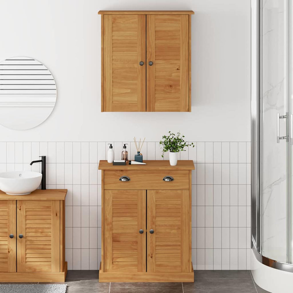 Vonios baldų rinkinys su stalčių su lentyna su saugykla su durimis 2 pcs Ruda 67.5 x 34 x 80 cm