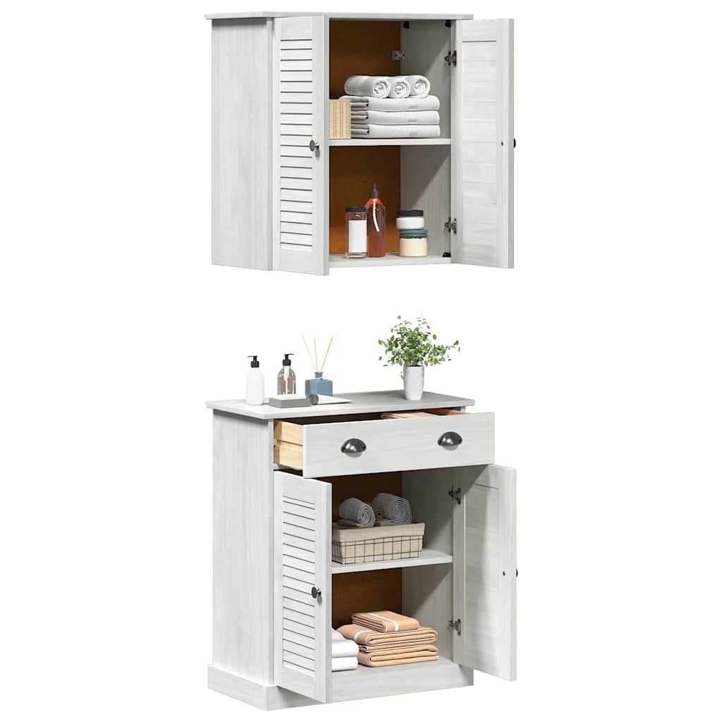 Vonios baldų rinkinys su stalčių su lentyna su saugykla su durimis 2 pcs Ruda 67.5 x 34 x 80 cm