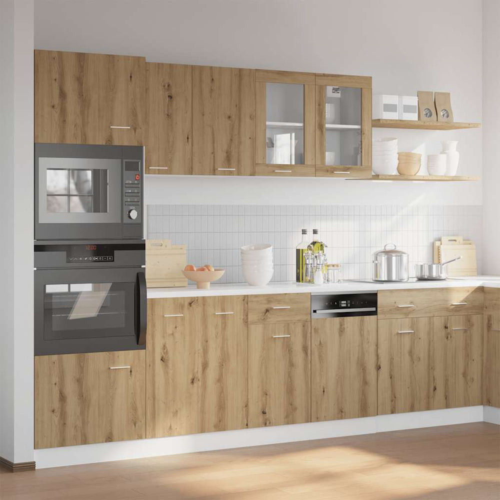 7 dalių virtuvės spintelių rinkinys Artisan Oak Engineered Wood