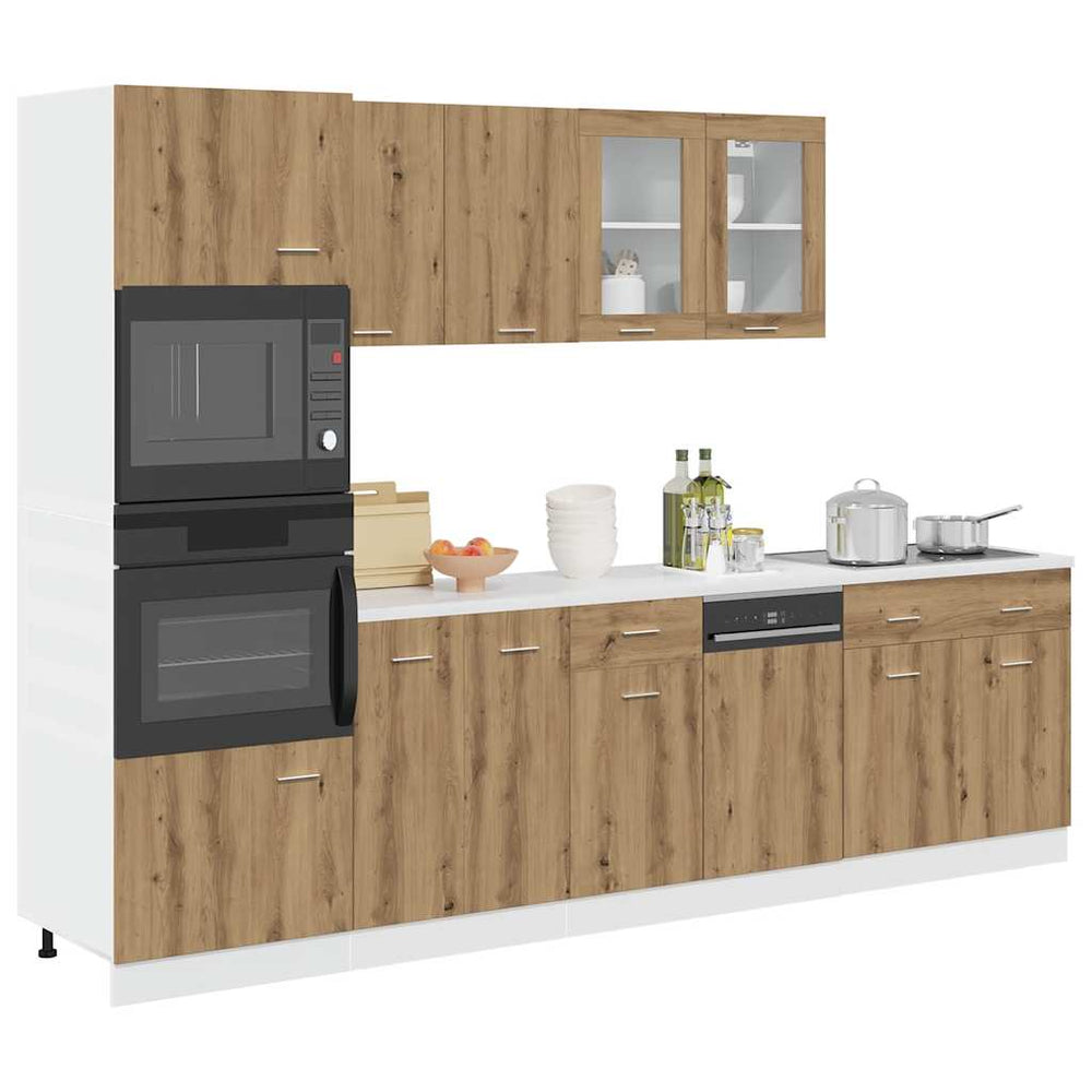 7 dalių virtuvės spintelių rinkinys Artisan Oak Engineered Wood