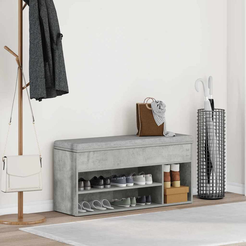 Shoe bench Concrete Grey Engineered wood