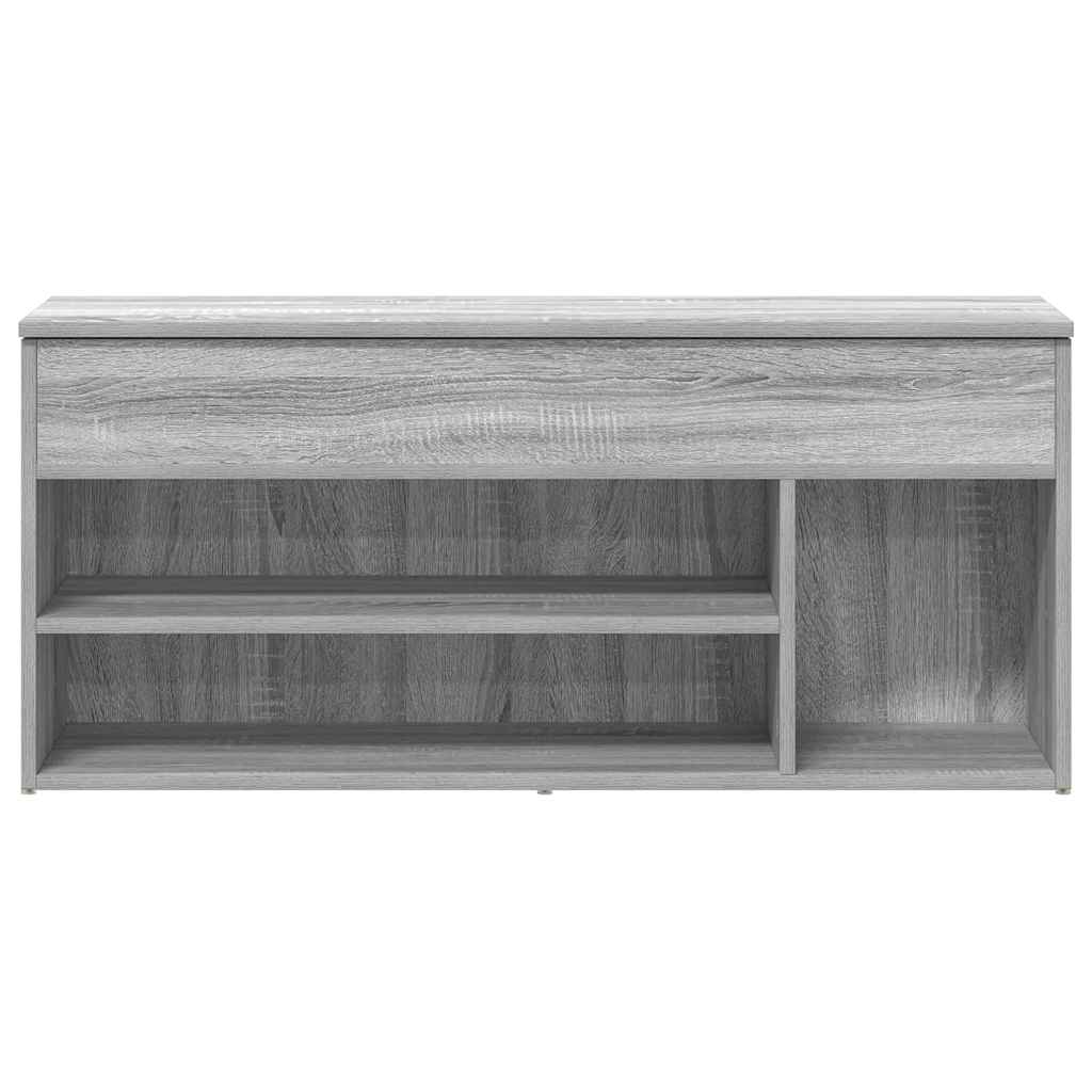 Shoe bench grey Sonoma 102x30.5x45 cm engineered wood