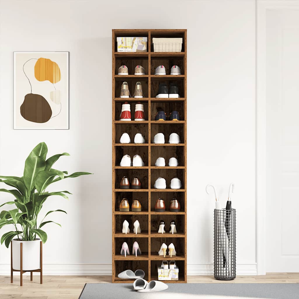 Shoe cabinet Old Wood 54x34x183 cm Engineered Wood