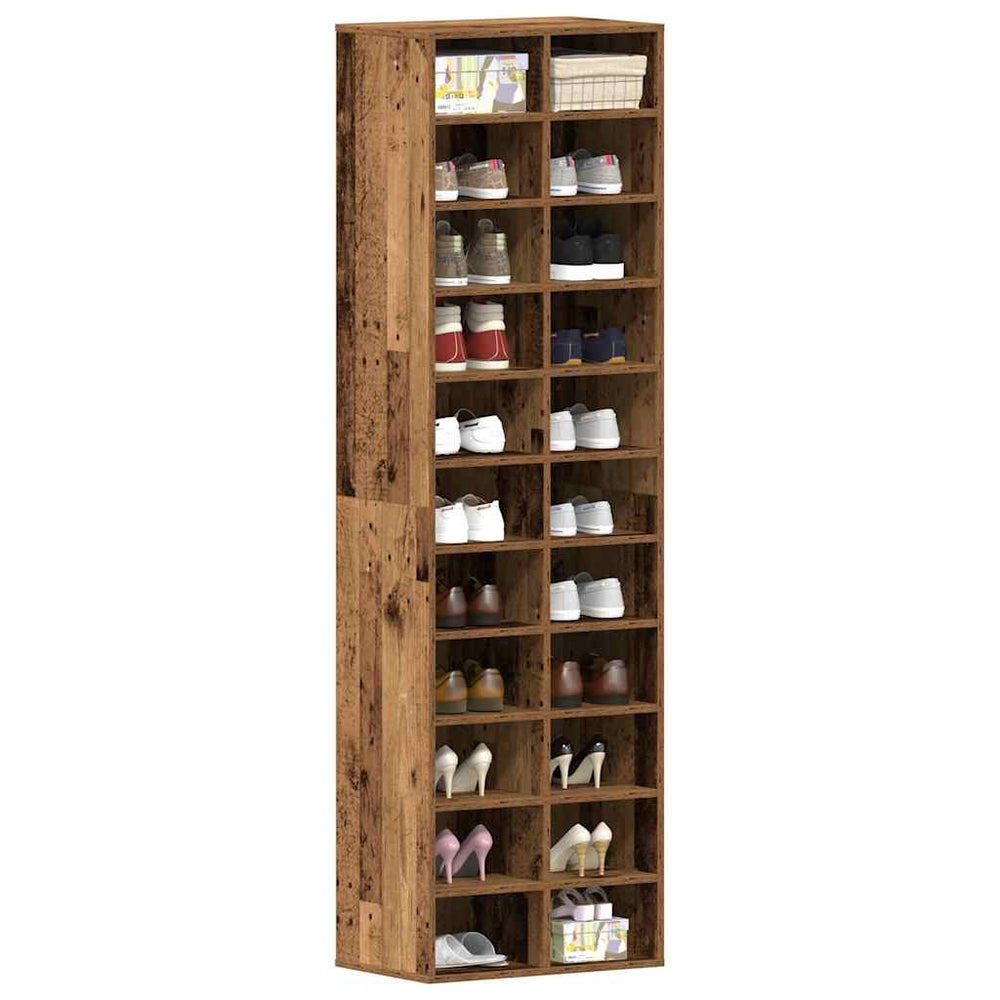 Shoe cabinet Old Wood 54x34x183 cm Engineered Wood