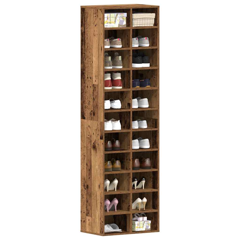 Shoe cabinet Old Wood 54x34x183 cm Engineered Wood