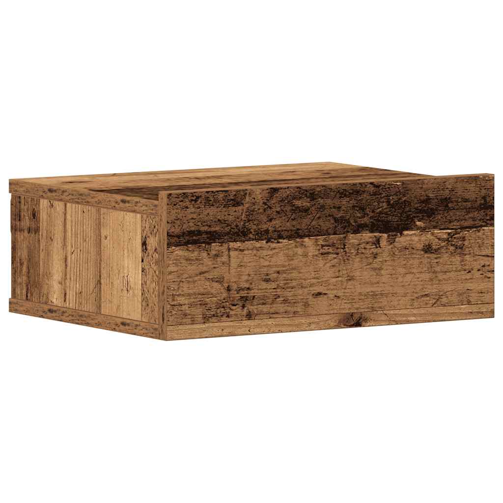 Pakabinami naktiniai staliukai, 2 vnt., sena mediena, 40x32x15 cm, inžinerinė mediena