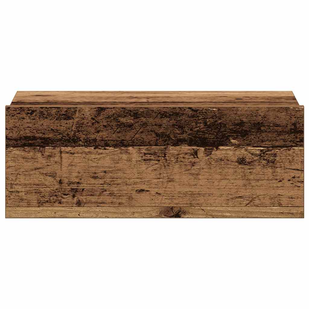Pakabinami naktiniai staliukai, 2 vnt., sena mediena, 40x32x15 cm, inžinerinė mediena