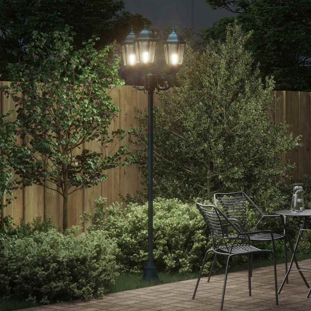 Dārza lampa Tumši zaļa Alumīnijs un Stikls