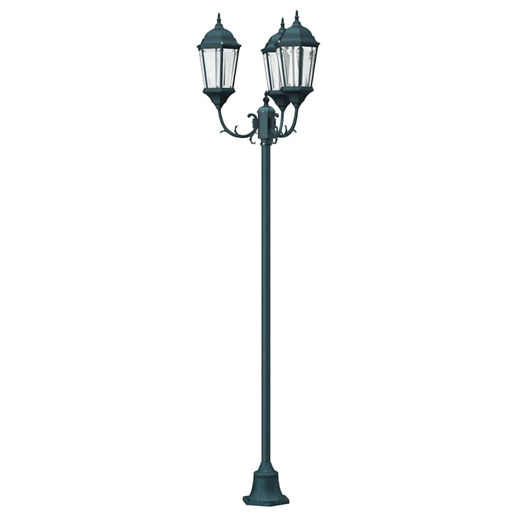 Dārza lampa Tumši zaļa Alumīnijs un Stikls
