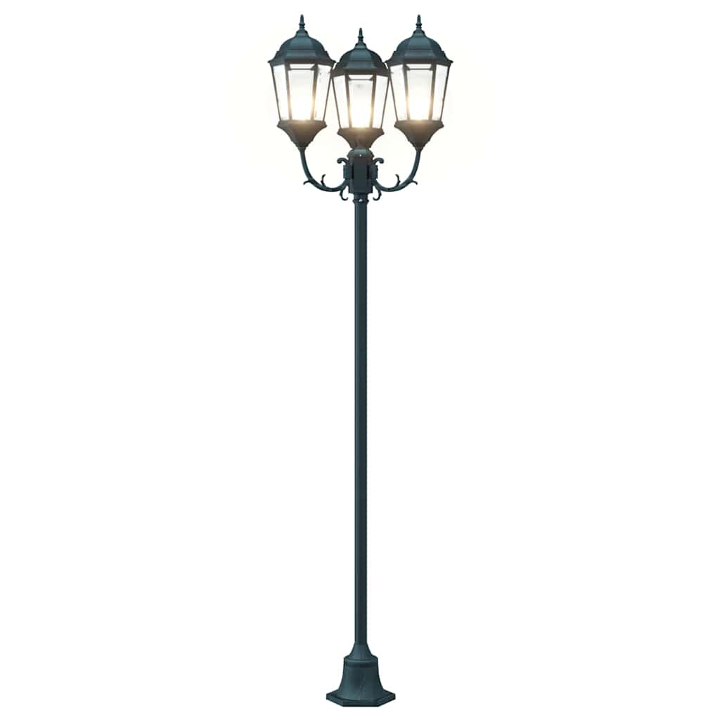 Dārza lampa Tumši zaļa Alumīnijs un Stikls