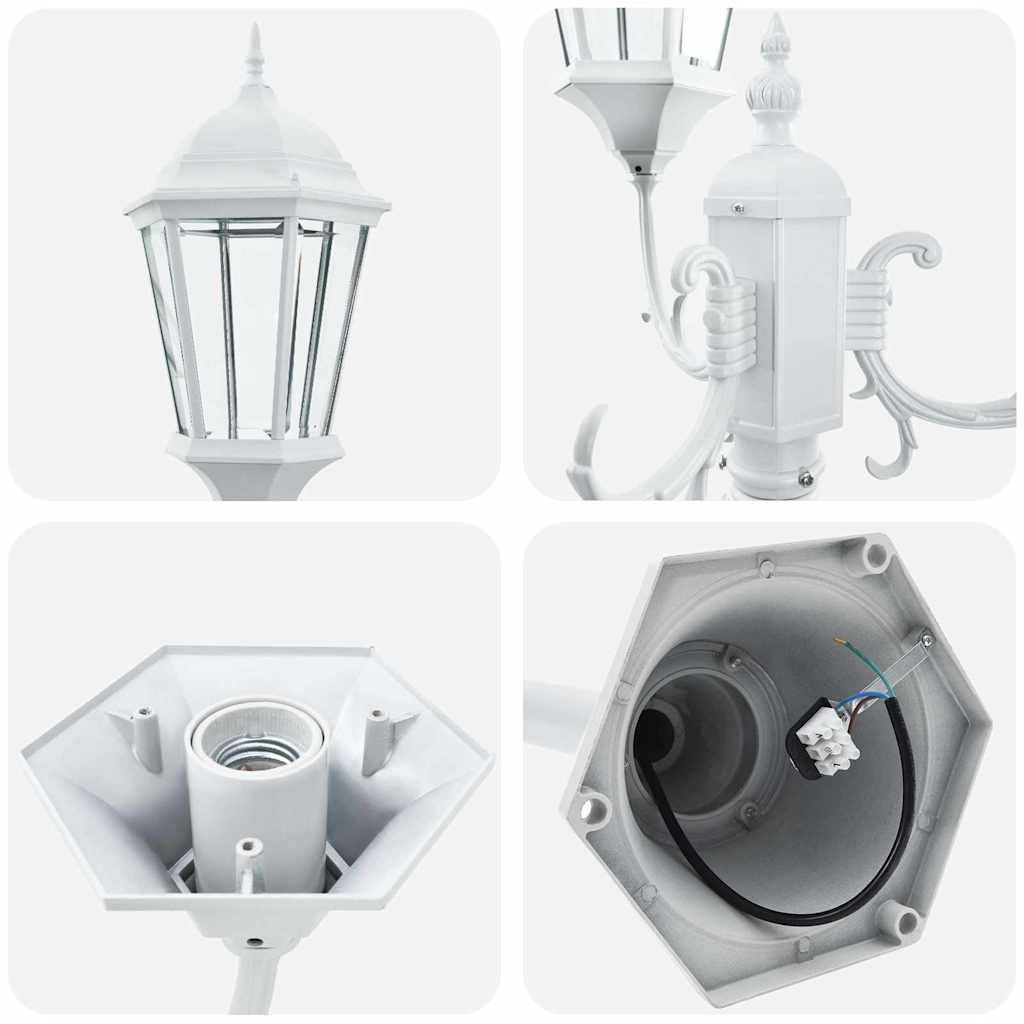 Dārza lampa Balta Alumīnijs un Stikls