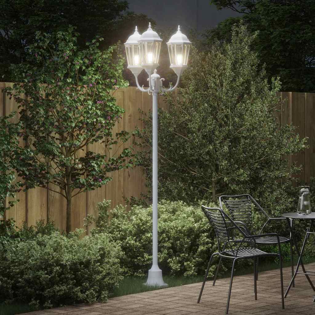Dārza lampa Balta Alumīnijs un Stikls