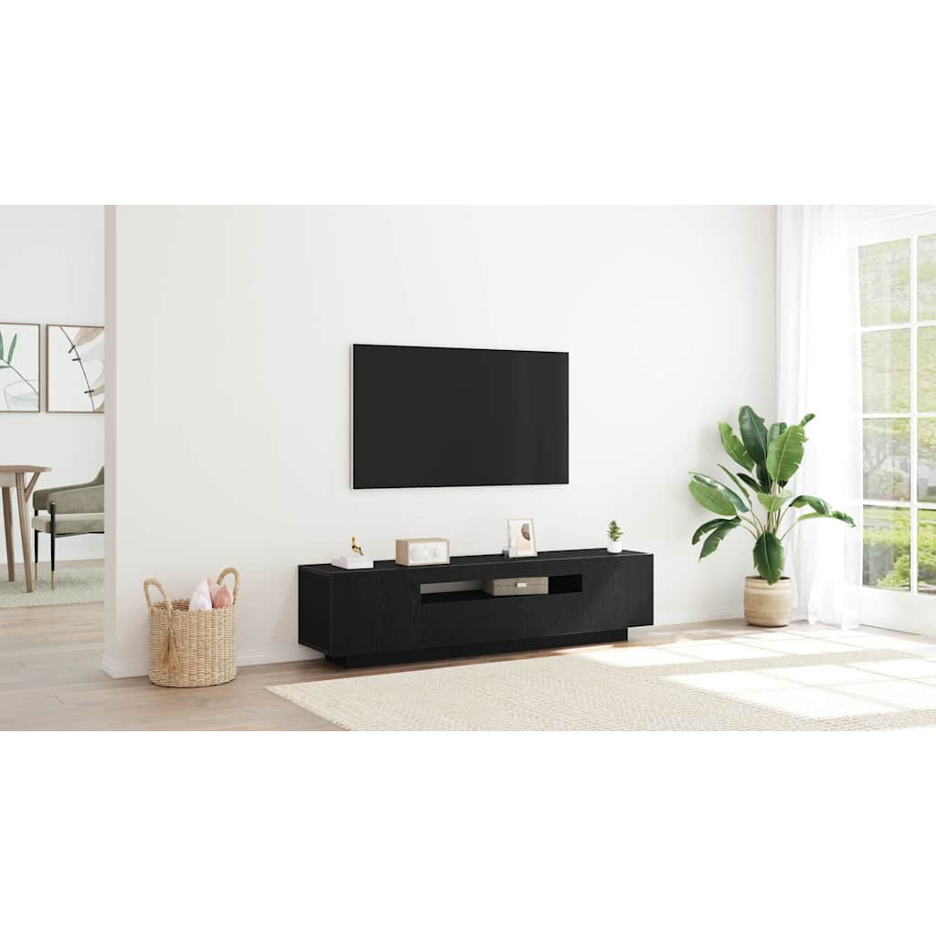 Televizoriaus spintelė Juoda 160 x 35 x 40 cm Apdirbta mediena