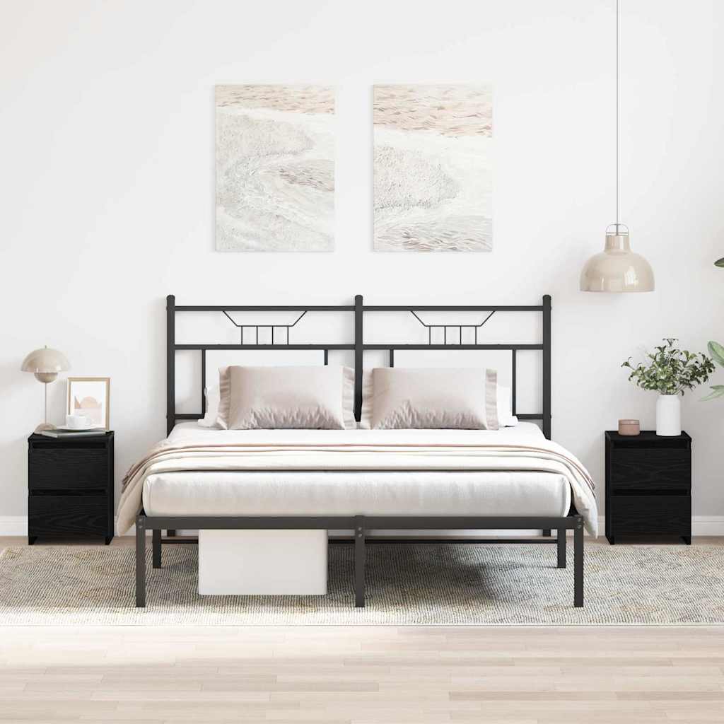 Šalia lovos spintelė 2 pcs juoda ąžuolo 30 x 30 x 40 cm