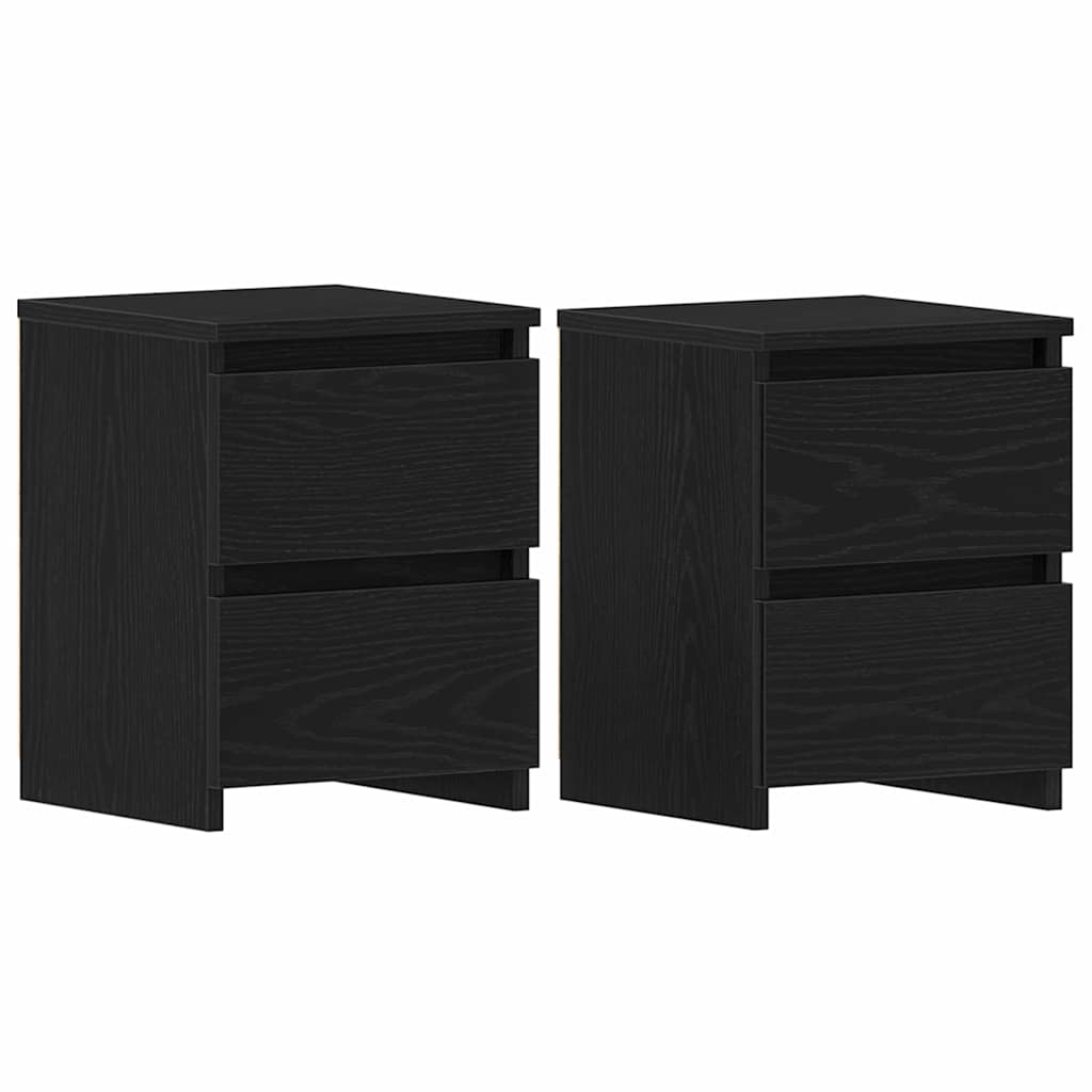 Šalia lovos spintelė 2 pcs juoda ąžuolo 30 x 30 x 40 cm