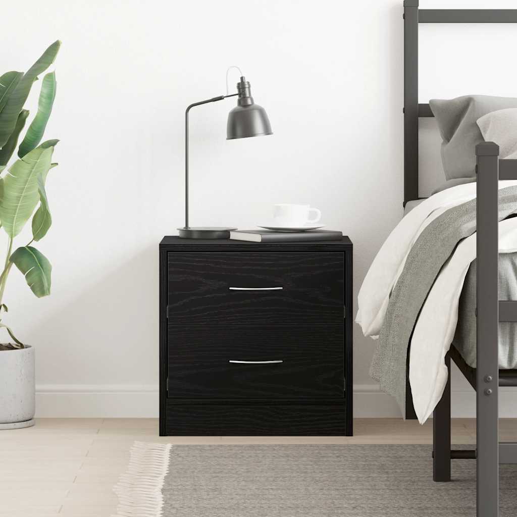 Bedside table, black oak, 40x30x40cm, engineered wood
