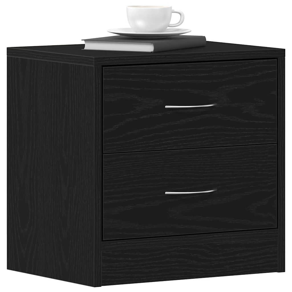 Bedside table, black oak, 40x30x40cm, engineered wood