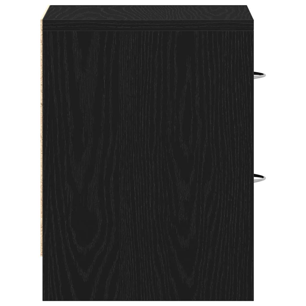 Bedside table, black oak, 40x30x40cm, engineered wood