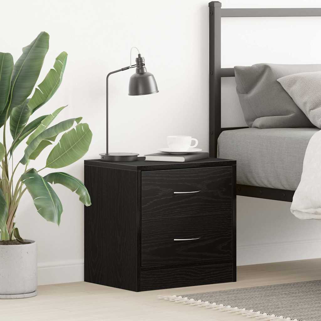 Bedside table, black oak, 40x30x40cm, engineered wood