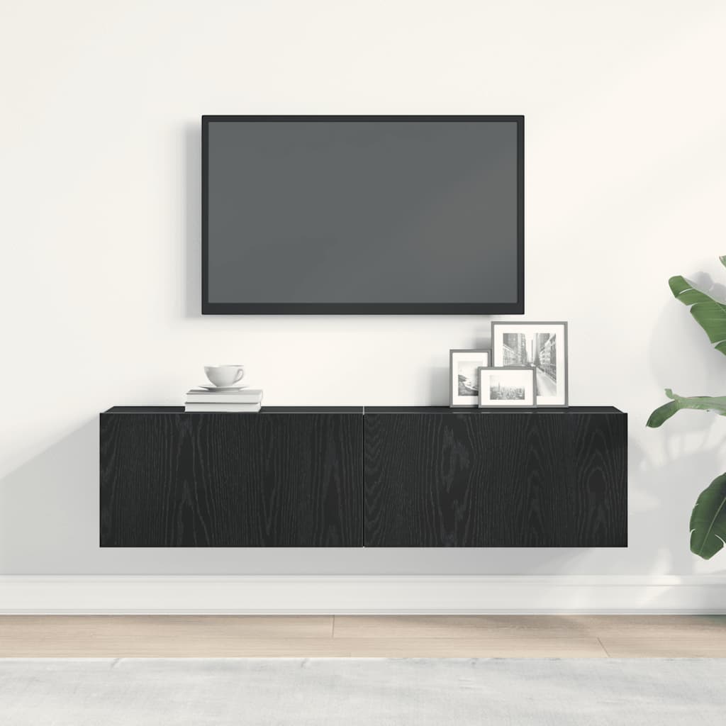 Televizoriaus spintelė, juodas ąžuolas, 120x30x30,5 cm, mediena