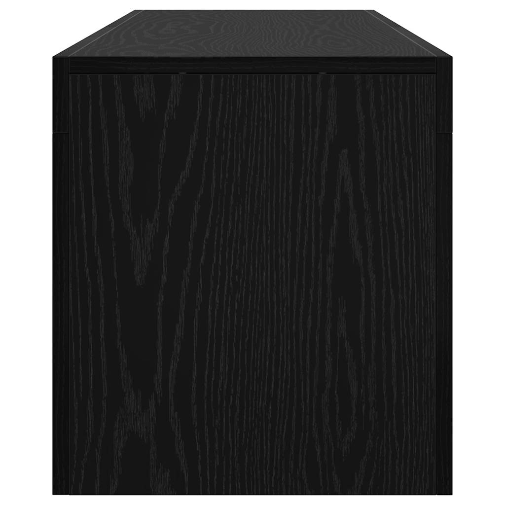TV spintelė su LED lemputėmis, juodo ąžuolo spalvos, 140x36,5x40cm, inžinerinė mediena