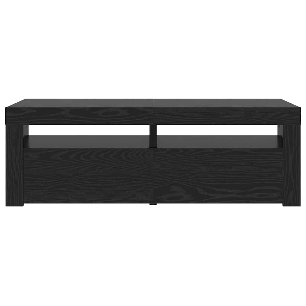 TV spintelė su LED lemputėmis, juodo ąžuolo spalvos, 120x35x40cm, inžinerinė mediena