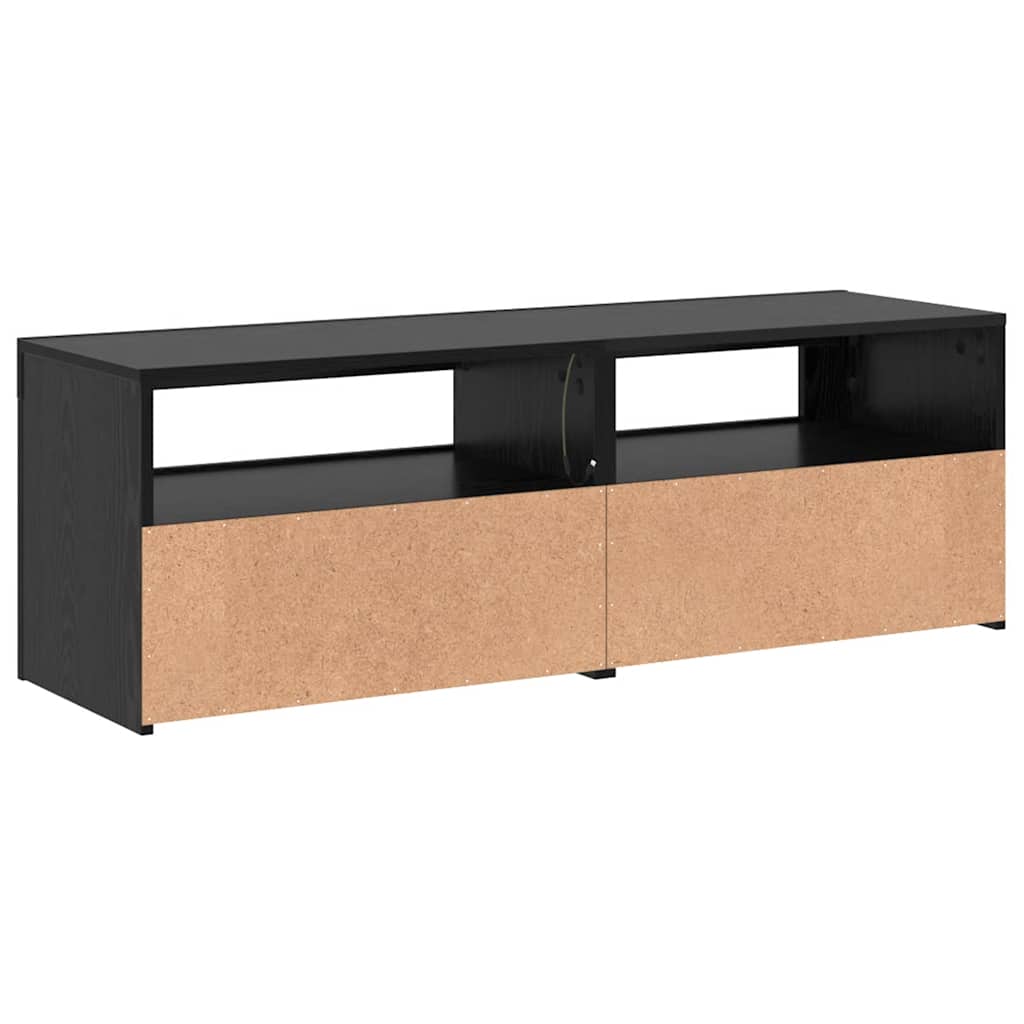 TV spintelė su LED lemputėmis, juodo ąžuolo spalvos, 120x35x40cm, inžinerinė mediena