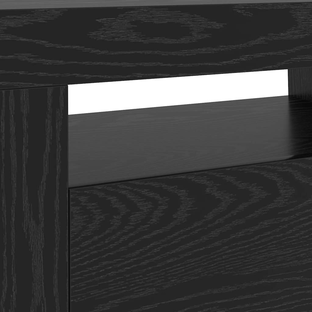 TV spintelė su LED lemputėmis, juodo ąžuolo spalvos, 120x35x40cm, inžinerinė mediena