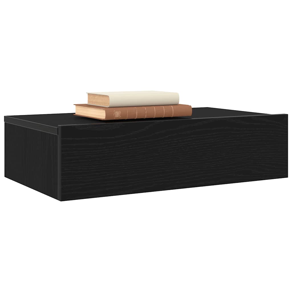 TV cabinet with LED lights, black oak, 60x35x15.5 cm