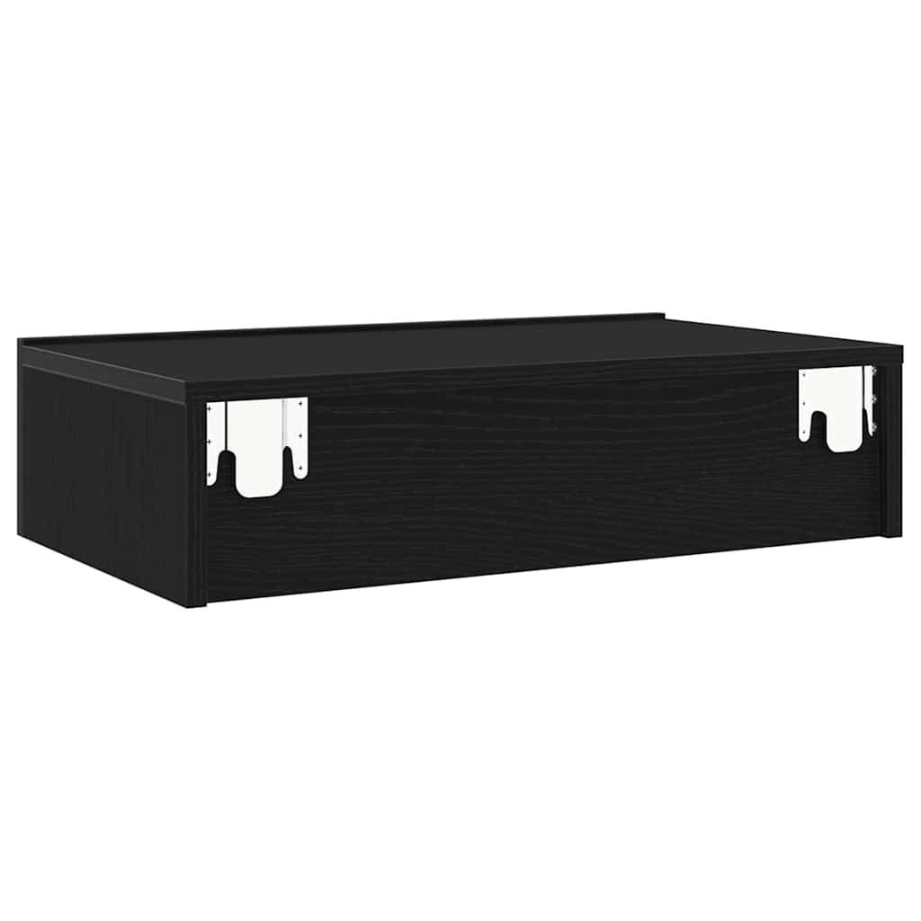 TV cabinet with LED lights, black oak, 60x35x15.5 cm