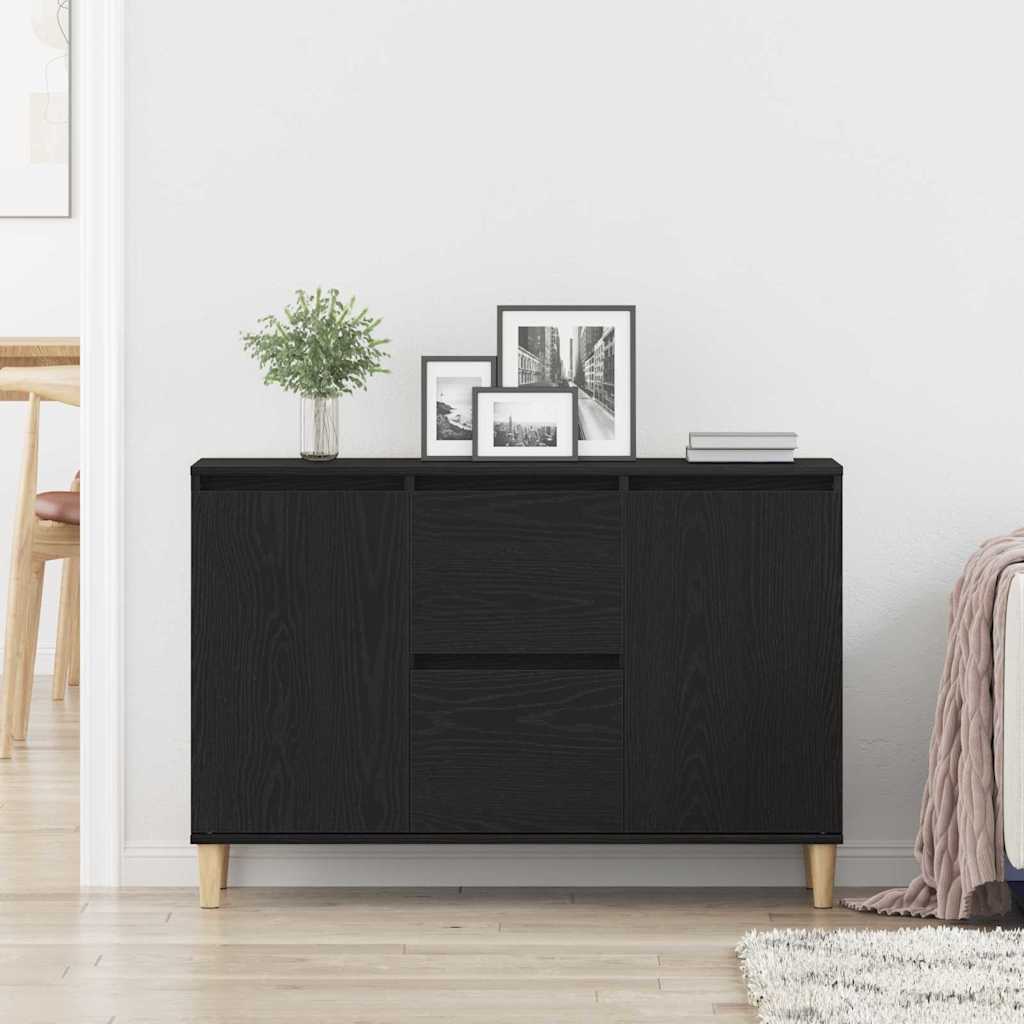Sideboard with drawers Black 102 x 35 x 60 cm Engineered wood