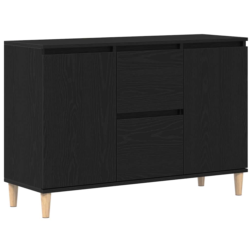 Sideboard with drawers Black 102 x 35 x 60 cm Engineered wood