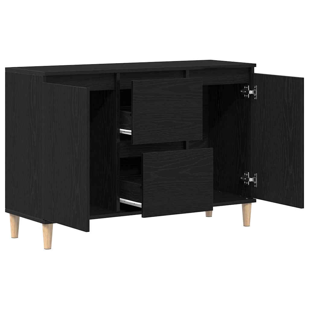 Sideboard with drawers Black 102 x 35 x 60 cm Engineered wood
