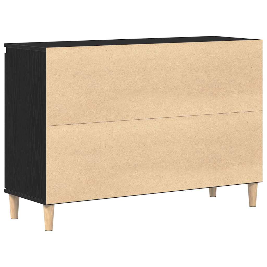 Sideboard with drawers Black 102 x 35 x 60 cm Engineered wood