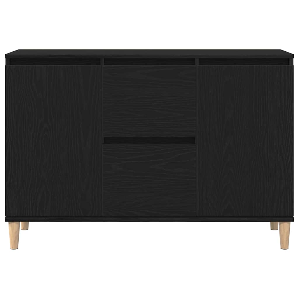 Sideboard with drawers Black 102 x 35 x 60 cm Engineered wood