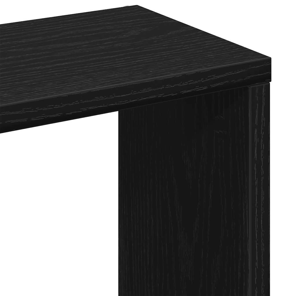 Sieninė lentyna, juodo ąžuolo spalvos, 36x16x90cm, inžinerinė mediena