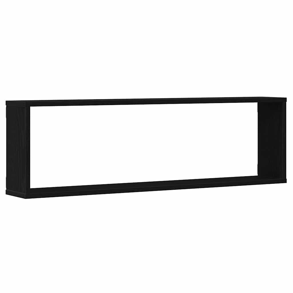 Wall Cube plaukti 4 gab. Melns ozols 100x15x30 cm
