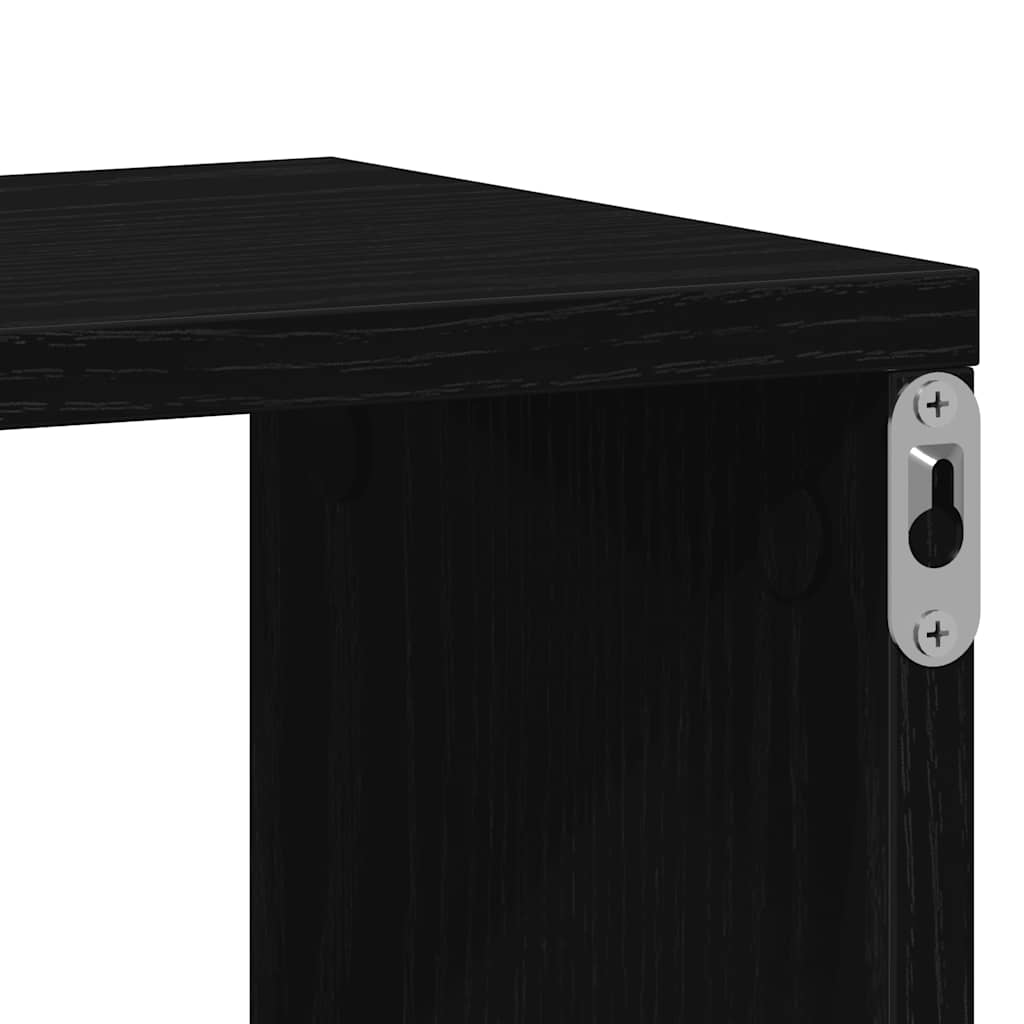 Wall Cube plaukti 4 gab. Melns ozols 100x15x30 cm