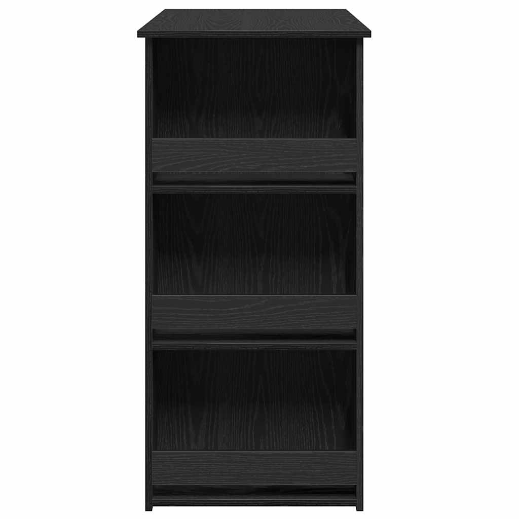 Bar table with shelf, black oak, 102x50x103.5cm, wood