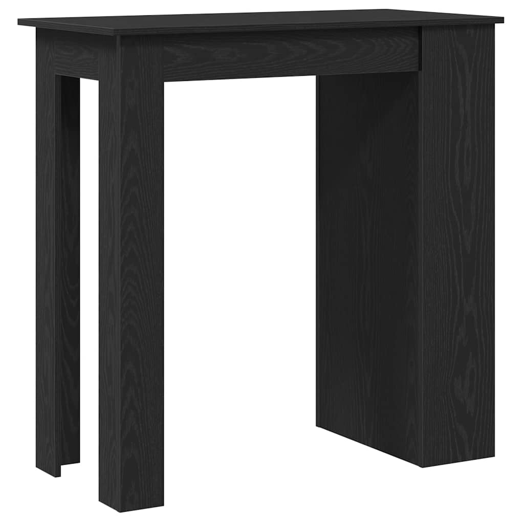 Bar table with shelf, black oak, 102x50x103.5cm, wood