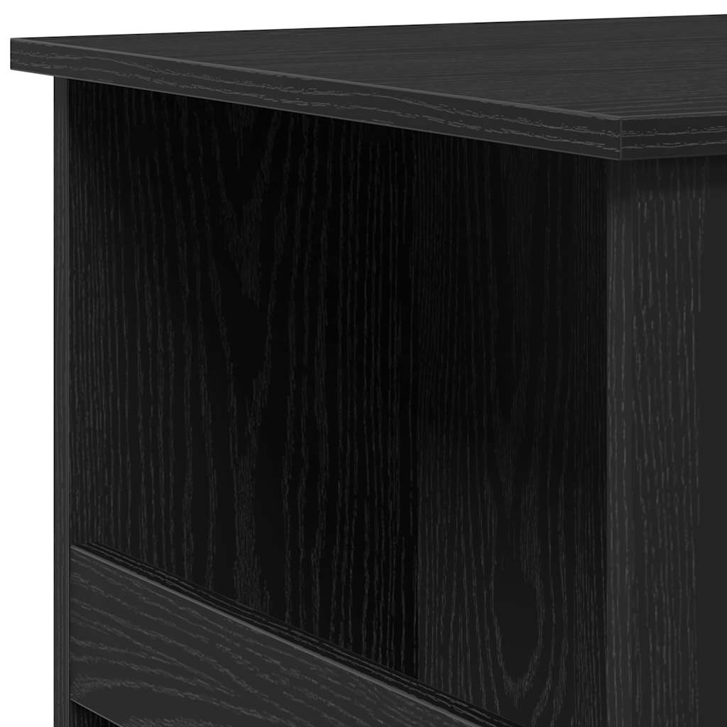 Bar table with shelf, black oak, 102x50x103.5cm, wood