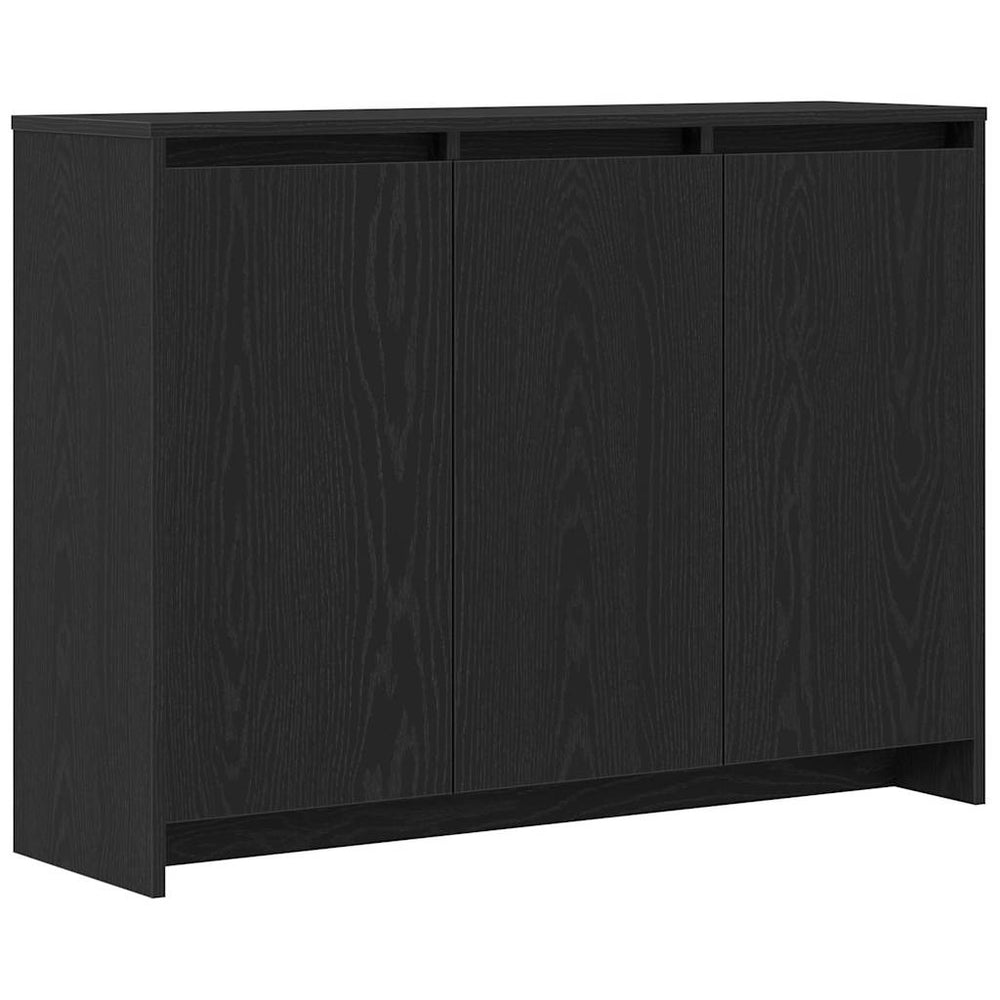 Juoda ąžuolo komoda 102x33x75 cm, pagaminta iš inžinerinės medienos