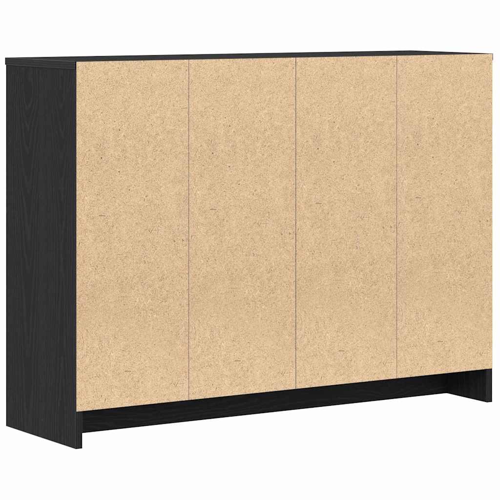 Juoda ąžuolo komoda 102x33x75 cm, pagaminta iš inžinerinės medienos
