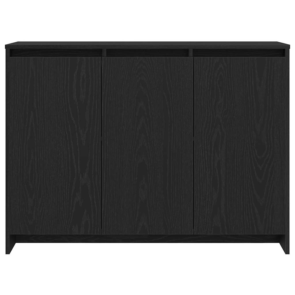Juoda ąžuolo komoda 102x33x75 cm, pagaminta iš inžinerinės medienos