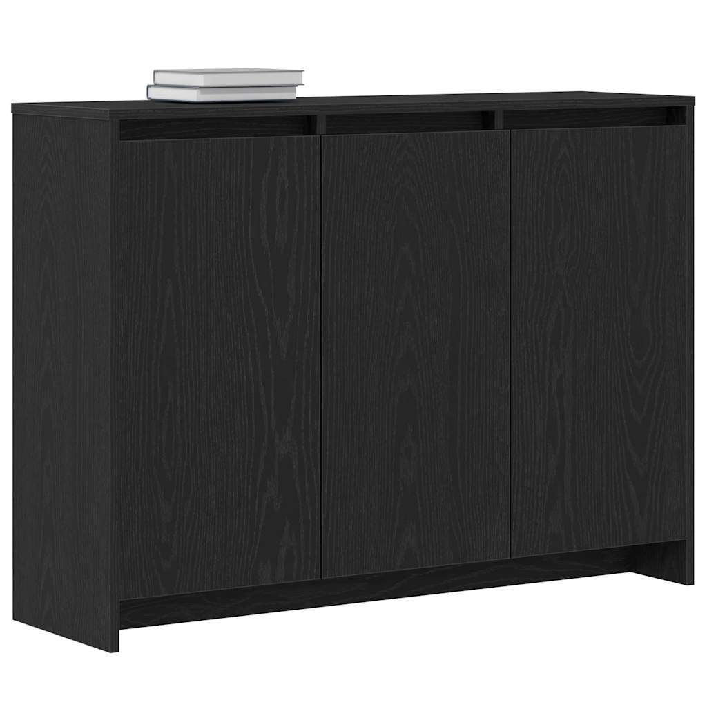 Juoda ąžuolo komoda 102x33x75 cm, pagaminta iš inžinerinės medienos