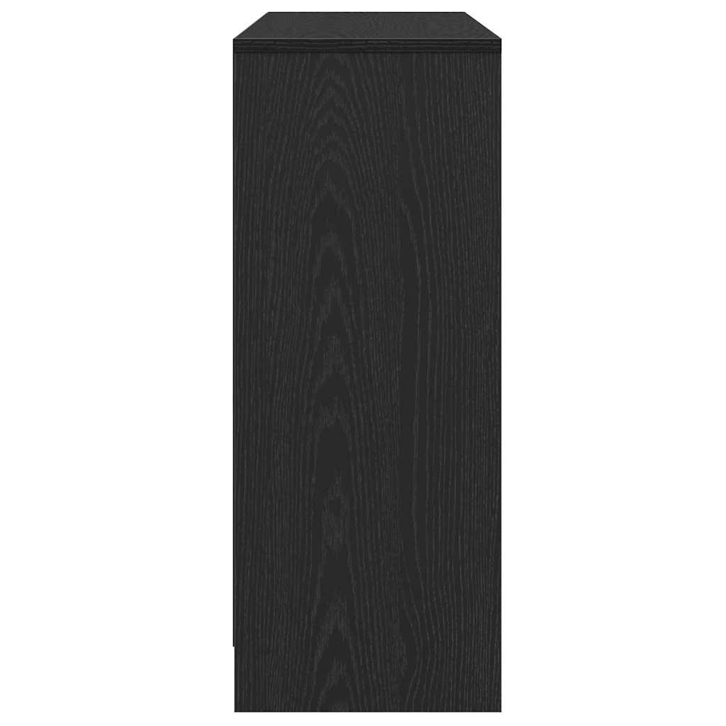 Juoda ąžuolo komoda 102x33x75 cm, pagaminta iš inžinerinės medienos