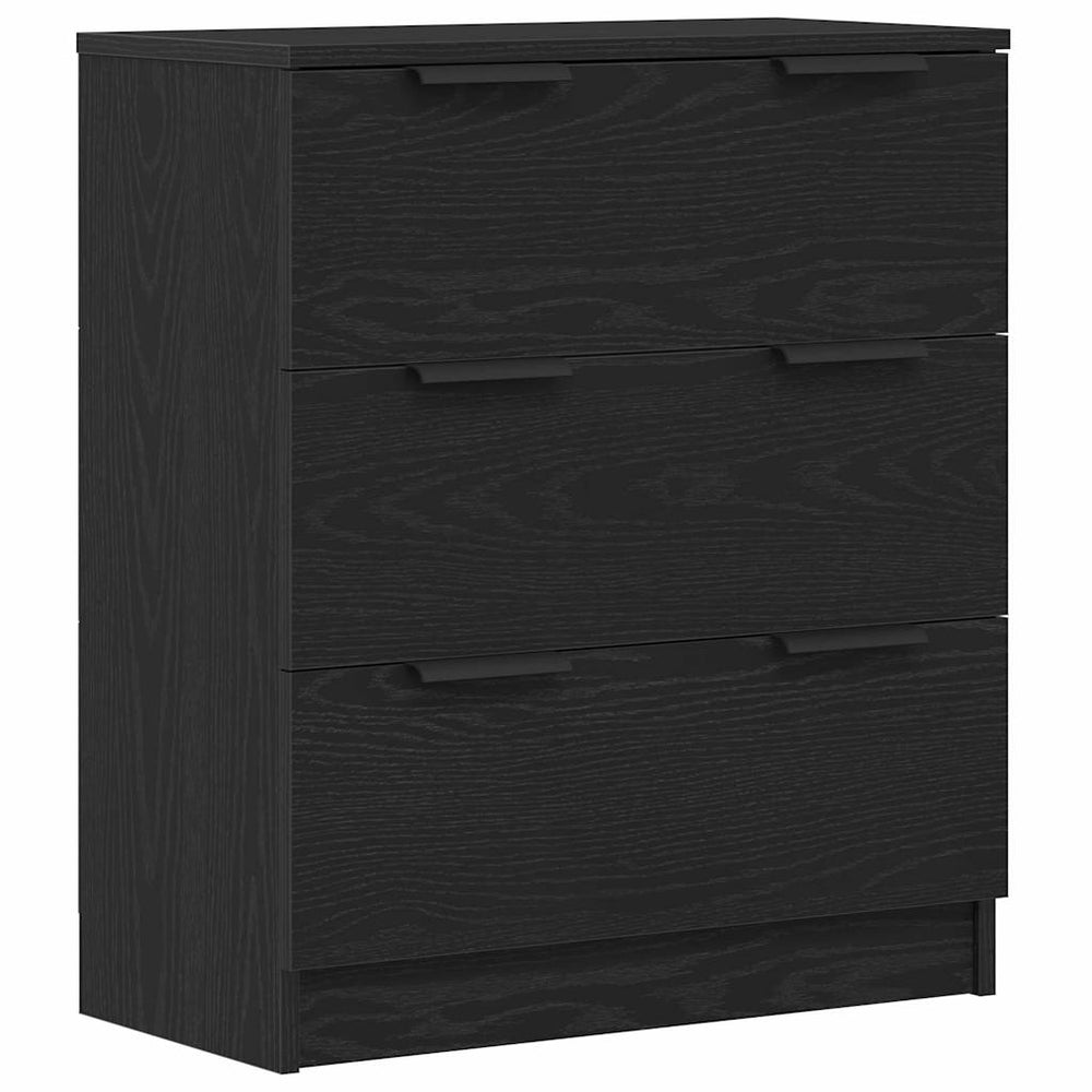 Juodas ąžuolo komodas 60x30x70 cm Iš gamybinės medienos