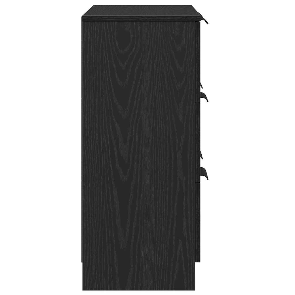 Juodas ąžuolo komodas 60x30x70 cm Iš gamybinės medienos